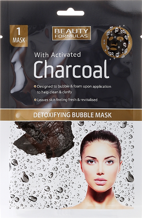 Reinigende Detox Blasenamske für das Gesicht mit Aktivkohle - Beauty Formulas With Activated Charcoal Detoxifying Bubble Mask — Bild N1