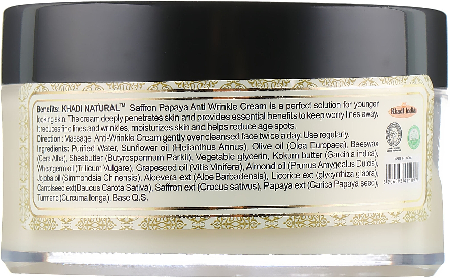 Anti-Aging-Creme gegen Pigmentflecken - Khadi Natural Saffron & Papaya Anti Wrinkle Cream — Bild N2