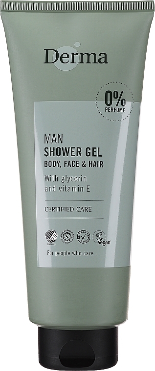 Waschgel für Gesicht, Körper und Haare - Derma Man Shower Gel Body Face & Hair For People Who Care Vegan — Bild N1