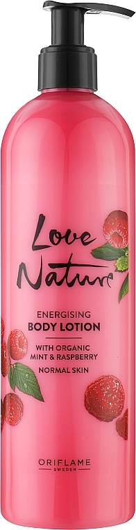Körperlotion mit Bio-Minze und Himbeere - Oriflame Love Nature Energising Body Lotion with Organic Mint & Raspberry — Bild N1