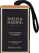 Feste Seife am Seil mit schwarzem Pfeffer und Ginseng - Baylis & Harding Men’s Black Pepper & Ginseng Soap On A Rope — Bild N1
