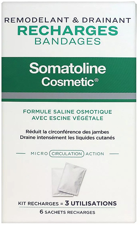 Bandagen für Beine - Somatoline Cosmetic Remodelant & Drainant 6 Recharges Bandage — Bild N1