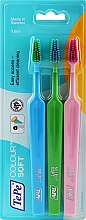 Zahnbürste weich Colour Soft hellblau, grün, rosa 3 St. - TePe Colour Soft — Bild N1