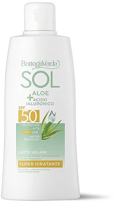  Sonnenschutz für den Körper - Bottega Verde Sol Aloe + Hyaluronic Acid Sun Lotion SPF50 — Bild N1