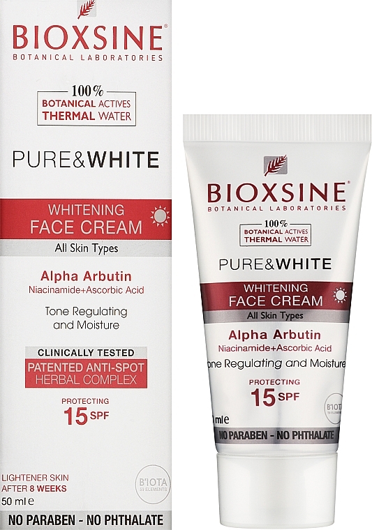Aufhellende Gesichtscreme - Bioxine Pure & White Whitening Face Cream SPF15 — Bild N2
