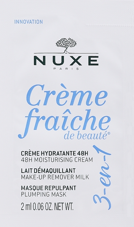 Feuchtigkeitsspendende Gesichtscreme - Nuxe Creme Fraiche de Beaute Moisturising Cream 48H (Probe)  — Bild N1