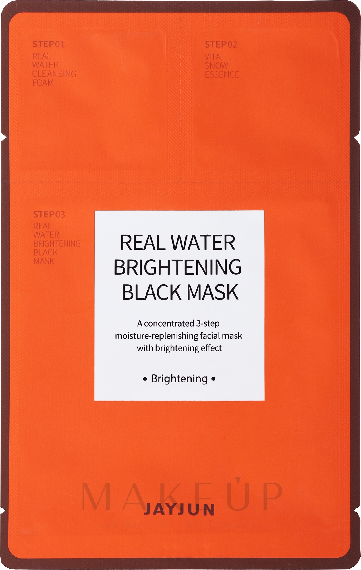 Aufhellende Tuchmaske für das Gesicht in 3 Schritten mit Papayaextrakt, Ceramiden und Niacinamid - Jayjun Real Water Brightening Black Mask — Bild 28 ml