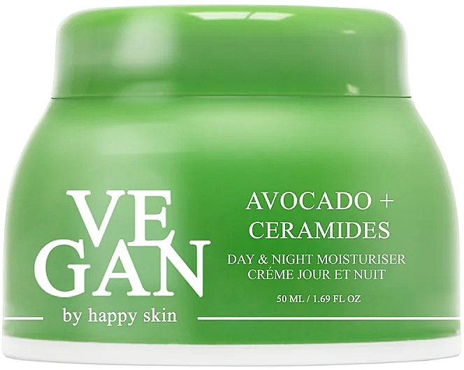 Feuchtigkeitsspendende Gesichtscreme mit Avocado-Extrakt und Ceramiden - Vegan By Happy Avocado + Ceramides Day & Night Moisturiser — Bild N2