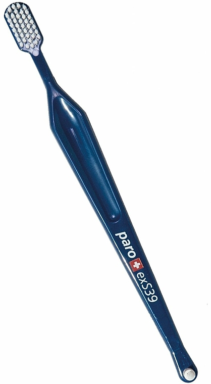 Zahnbürste ultra weich exS39 dunkelblau - Paro Swiss Toothbrush (mit Plastikhülle) — Bild N1