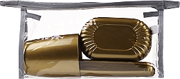 Düfte, Parfümerie und Kosmetik Reiseset 41372 gold, graue Kosmetiktasche - Top Choice Set (accessory/4pcs)