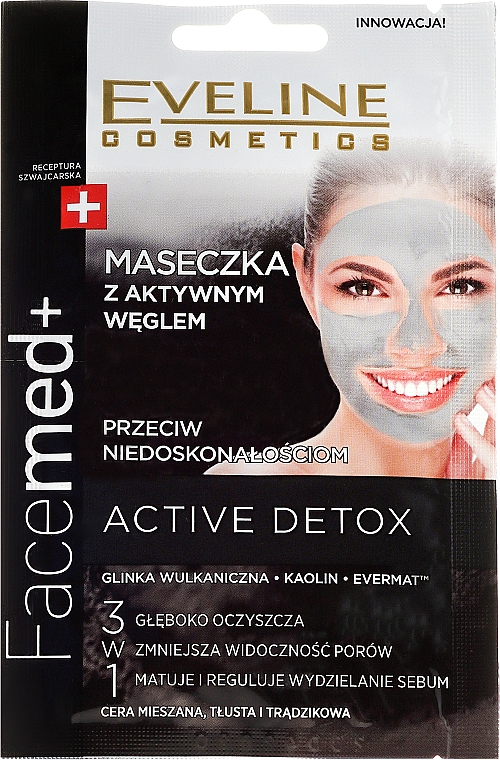 Aktivkohle-Gesichtsmaske - Eveline Cosmetics Facemed+