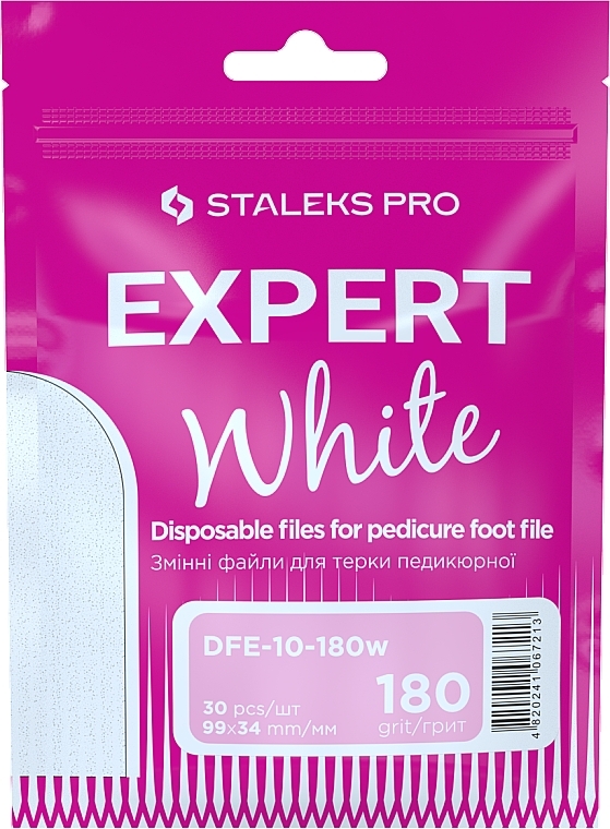 Ersatzfeilen für Pediküre-Reibe 180 Körnung - Staleks Pro Expert White — Bild N1