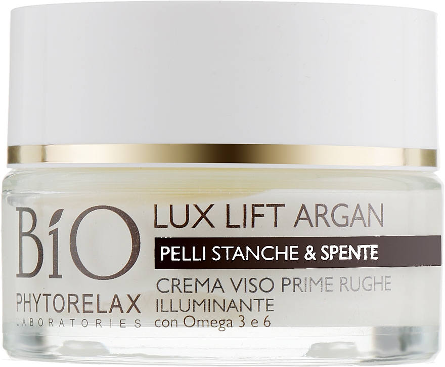 Aufhellende Gesichtscreme gegen die ersten Falten mit Bio Arganöl, Omega 3 und 6 - Phytorelax Laboratories Lux Lift Argan Illuminating Fase Cream Early Wrinkles — Bild N2