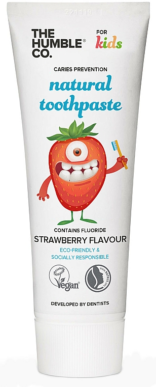 Natürliche Kinderzahnpasta mit Erdbeergeschmack - The Humble Co. Natural Toothpaste Kids Strawberry Flavor — Bild N1