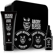 Düfte, Parfümerie und Kosmetik Bartpflegeset - Angry Beards The Traveller (Bartshampoo 250ml + Bartöl 30ml + Bartbalsam 50ml + Bartwachs 30ml)