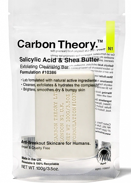 Reinigende Gesichtsseife mit Salicylsäure - Carbon Theory Salicylic Acid Exfoliating Bar — Bild N1
