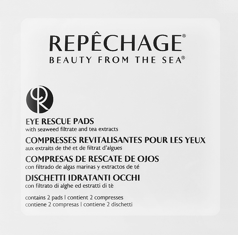 Augenpads mit Seetangfiltrat und Teeextrakten - Repechage Beauty From The Sea Eye Rescue Pads with Seaweed Filtrate and Tea Extracts (Sachet) — Bild N1