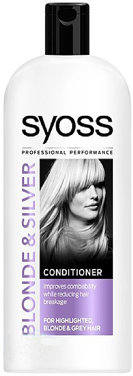 Haarspülung gegen Haarbruch für graues und blondes Haar - Syoss Blond & Silver Conditioner — Bild N1