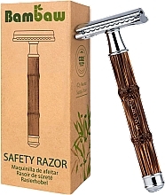 Wiederverwendbarer Rasierer mit Bambusgriff und auswechselbarer Klinge - Bambaw Bamboo Safety Razor Slim Silver — Bild N1