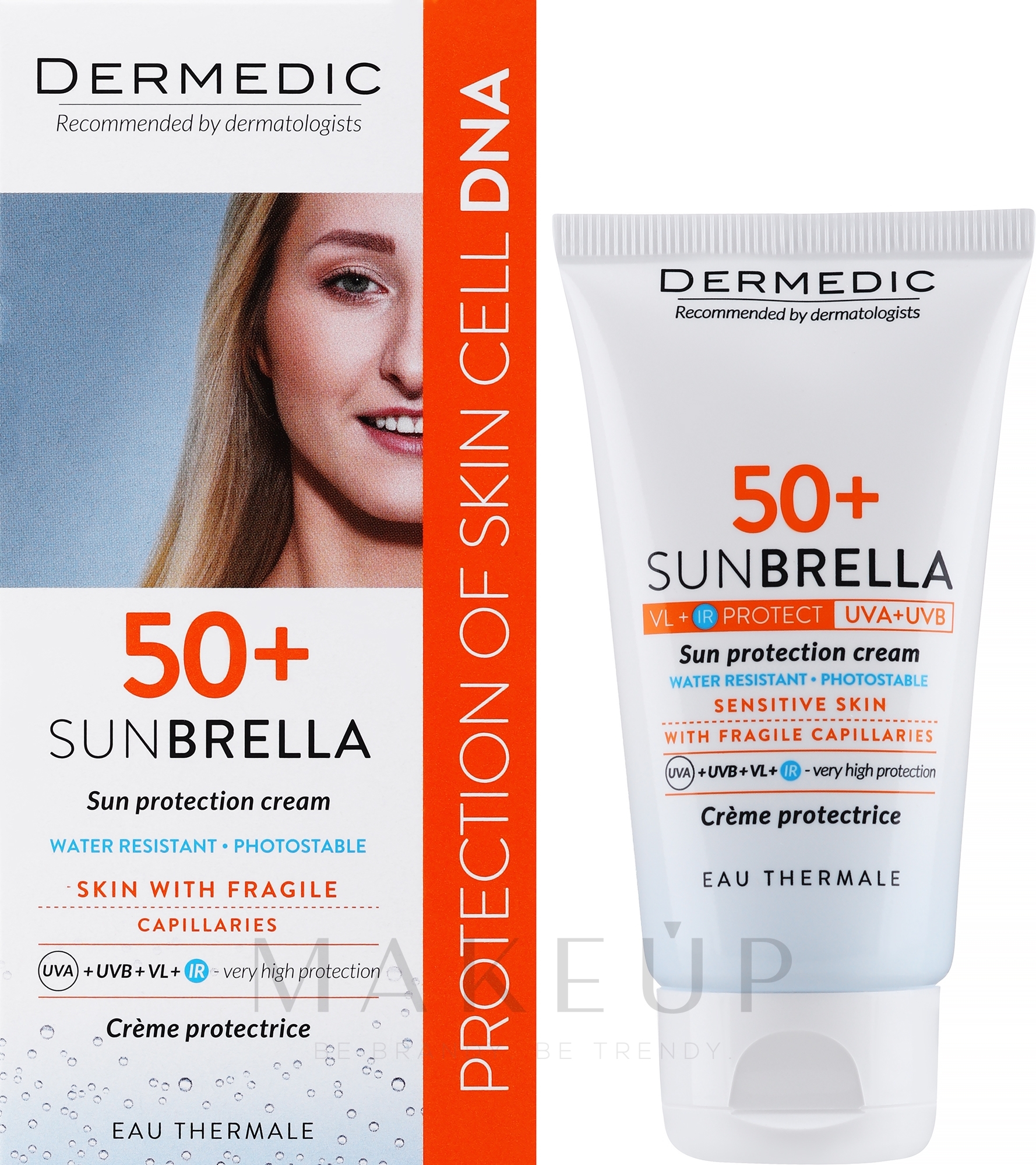 Sonnenschutzcreme für das Gesicht mit Gefäßproblemen SPF 50+ - Dermedic Sun Protection Cream SPF 50 — Bild 50 g