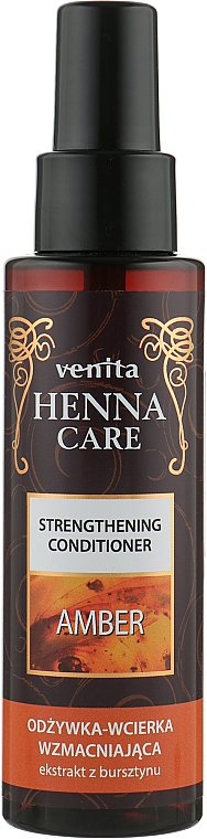 Stärkende und feuchtigkeitsspendende Haar- und Kopfhautlotion ohne Ausspülen mit Henna-, Bernstein-, Schachtelhalm- und Koffeinextrakt - Venita Henna Care Strengthening Conditioner — Bild N1