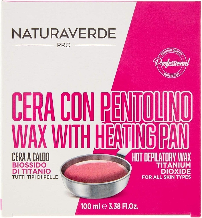 Enthaarungswachs mit Heizplatte - Naturaverde Pro Wax With Heating Pan Hot Depilatory Wax Titanium  — Bild N2