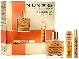 Geschenkset (Gesichtsöl 50 ml + Öl-roll-on 8 ml + Lippenbalsam 10 ml) - Nuxe Huile Prodigieuse The Infinite Glow  — Bild N2