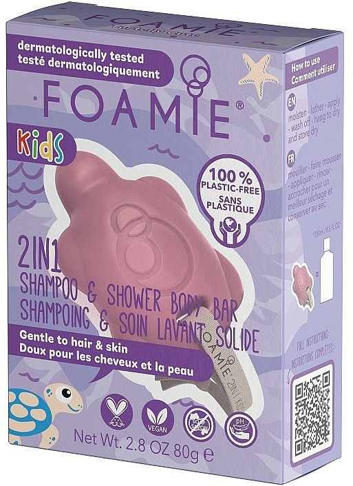 2in1 Festes Duschgel-Shampoo für Kinder mit Kirschduft - Foamie 2in1 Shower Body Bar for Kids Cherry — Bild N2