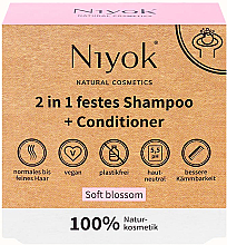 Düfte, Parfümerie und Kosmetik 2in1 Fester Shampoo-Conditioner Weiche Blume - Niyok 2in1
