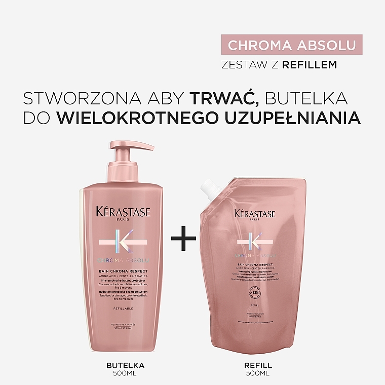 Feuchtigkeitsspendendes und schützendes Shampoo-Bad für farbbehandeltes, empfindliches und geschädigtes feines Haar (Refill) - Kerastase Chroma Absolu Bain Chroma Respect — Bild N6