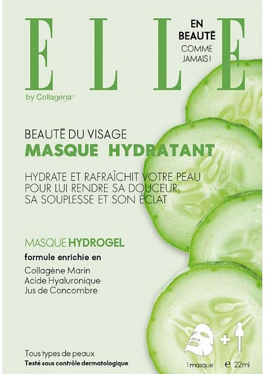 Gesichtsmaske mit Gurkenextrakt - Collagena Paris Elle Hydrogel Mask With Natural Cucumber Extract — Bild N1