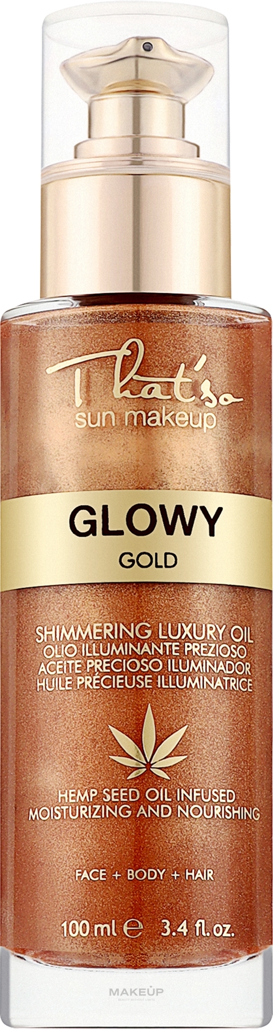Feuchtigkeitsspendender Schimmer für Gesicht, Körper und Haare - That'so Glowy Gold  — Bild 100 ml