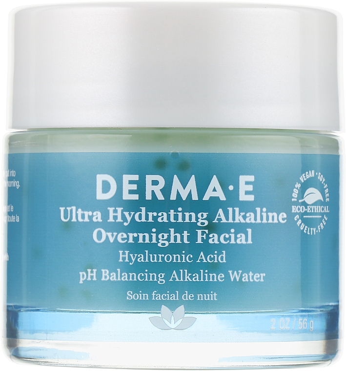 Ultra-feuchtigkeitsspendende Gesichtsbehandlung für die Nacht mit Hyaluronsäure - Derma E Ultra Hydrating Alkaline Overnight Facial — Bild N1