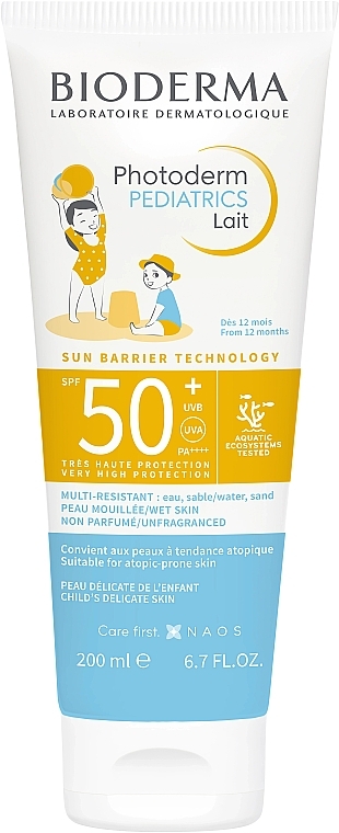 Sonnenschutzmilch für Gesicht und Körper - Bioderma Photoderm Pediatrics Lait SPF50+ — Bild N1