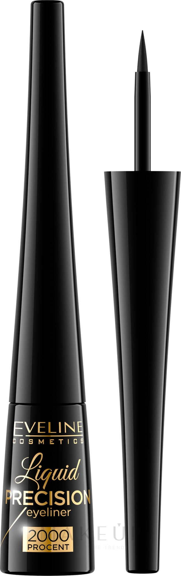 Eveline Cosmetics Liquid Precision Eyeliner 2000 Procent Waterproof - Wasserfester flüssiger Eyeliner — Bild Black