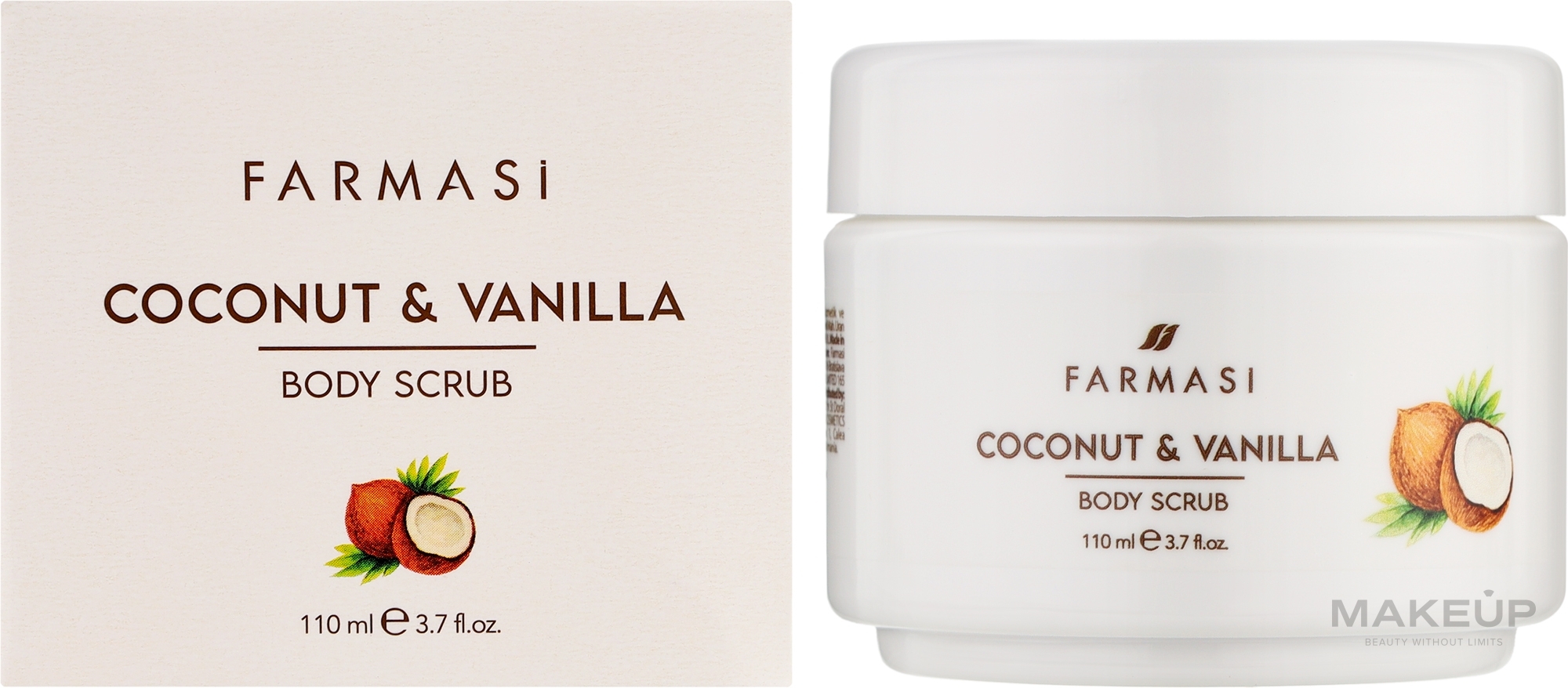 Körperpeeling mit Kokosnuss und Vanille  - Farmasi Coconut & Vanilla Body Scrub  — Bild 110 ml