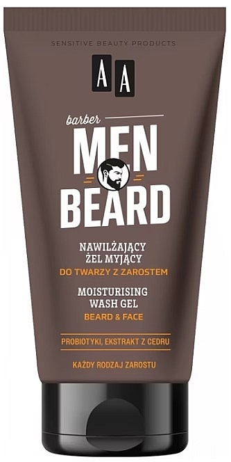 Feuchtigkeitsspendendes Gesichtsreinigungsgel - AA Cosmetics Men Beard Moisturizing Wash Gel  — Bild N1