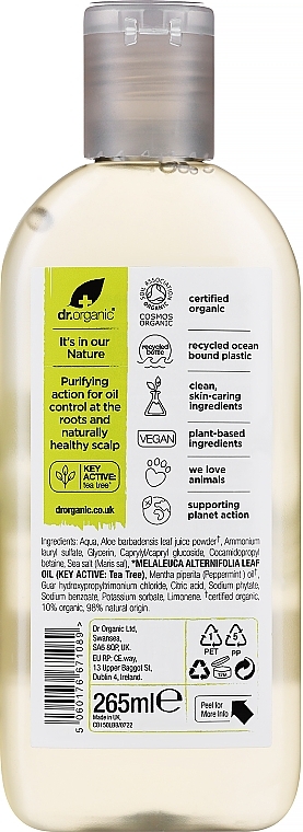 Reinigendes und nährendes Shampoo mit Teebaumextrakt - Dr. Organic Tea Tree Shampoo — Bild N2