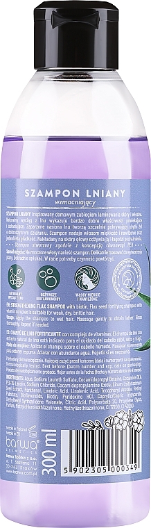 Shampoo mit Leinöl und Vitaminkomplex - Barwa Natural Flax Shampoo With Vitamin Complex — Bild N2