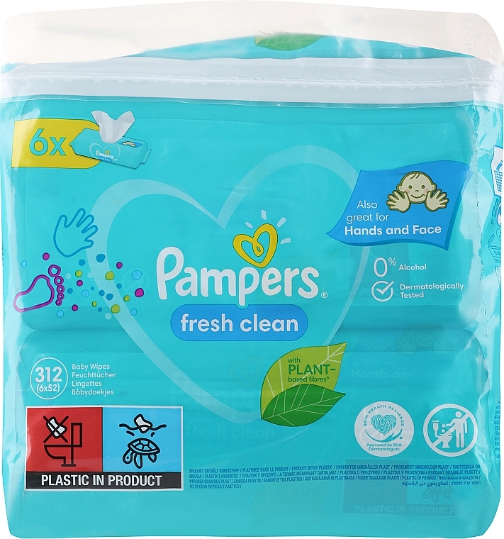 Kinder-Feuchttücher Fresh Clean 6x52 St. - Pampers — Bild N5