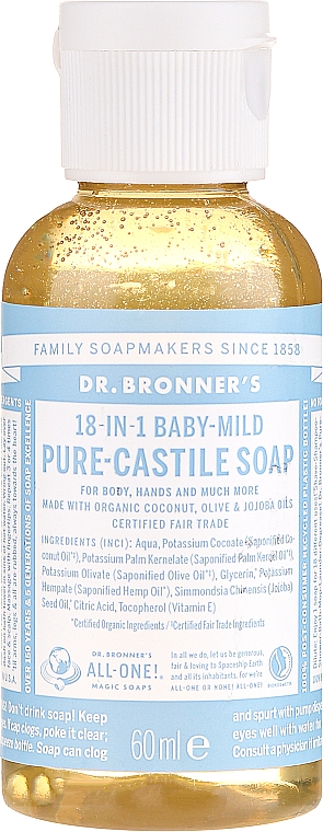 18in1 Flüssigseife für Babys - Dr. Bronner’s 18-in-1 Pure Castile Soap Baby-Mild — Bild N1