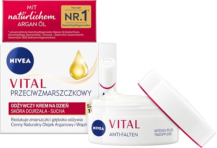 Pflegende Tagescreme für reife Haut - Nivea Vital Anti-Wrinkle Plus Day Cream SPF 15 — Bild N1