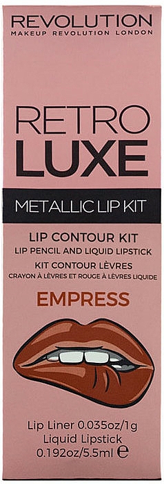 Makeup Revolution Retro Luxe Kits Metallic (Lippenstift 5.5ml + Lippenkonturenstift 1g) - Make-up Set  — Bild N3