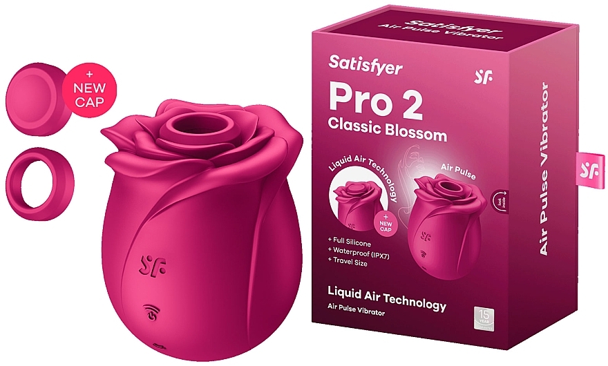 Klitorisstimulator weinrot - Satisfyer Pro 2 Classic Blossom Air Pulse Vibrator Wine  — Bild N1
