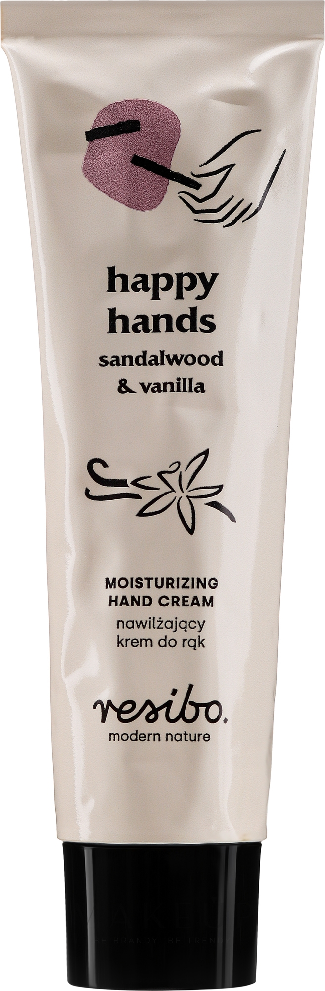 Feuchtigkeitsspendende Handcreme mit Sandelholz und Vanille - Resibo Happy Hands Moisturizing Hand Cream Sandalwood & Vanilla — Bild 50 ml