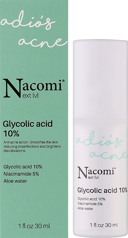 Nachtpeeling-Serum gegen Akne mit 10% Glykolsäure - Nacomi Next Level Glycolic Acid 10% — Bild N2