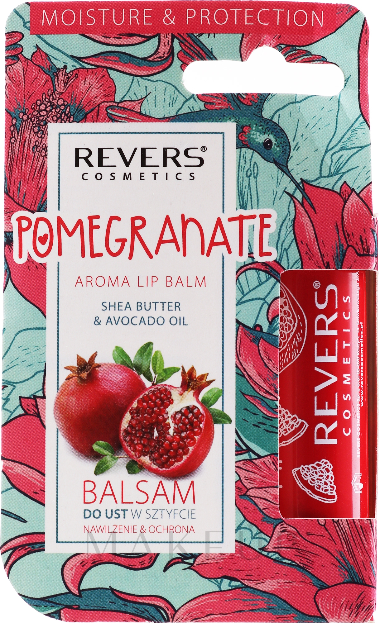 Lippenbalsam mit Granatapfelgeschmack - Revers Cosmetics Lip Balm Pomegranate — Bild 4 g