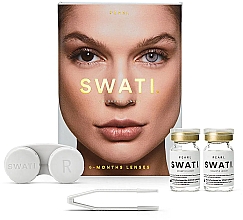 Düfte, Parfümerie und Kosmetik Farbige Kontaktlinsen Pearl 6 Monate - Swati 6-Months Grey Coloured Lenses
