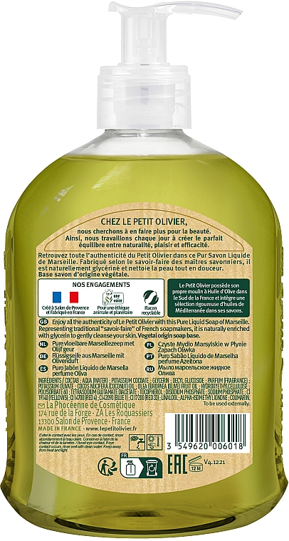 Flüssigseife "Grüne Olive" - Le Petit Olivier Pure liquid traditional Marseille soap Olive — Bild N2