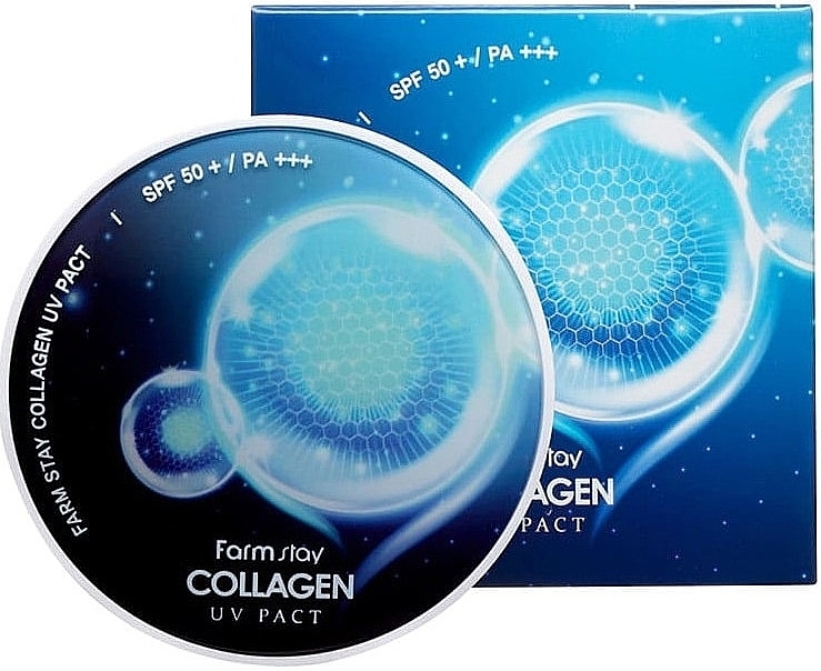 Feuchtigkeitsspendendes Kollagen-Nachfüllpulver - FarmStay Collagen UV Pact SPF 50+ PA+++ — Bild N1